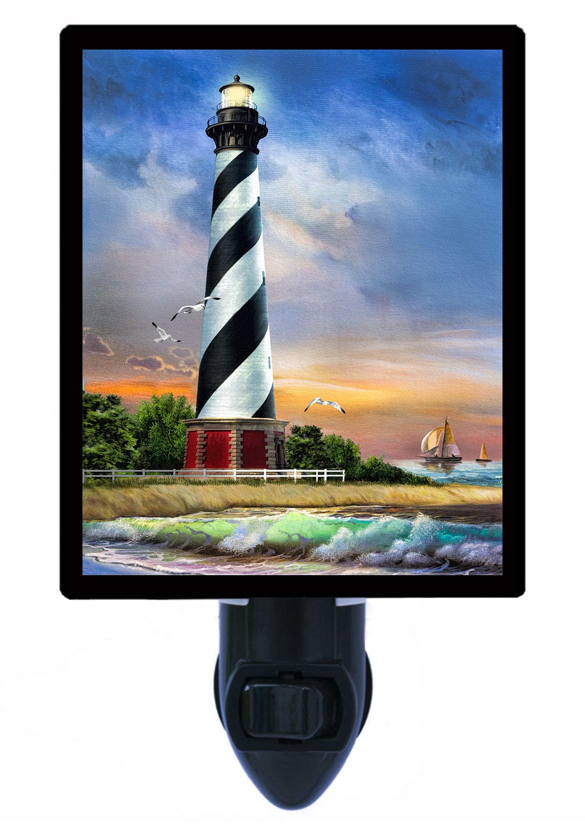 Cape Hatteras Lighthouse LED Night Light - Dimmable USB-Powered Decorative Lamp for Bedroom, Nursery, or Home Decor | Perfect Gift for Lighthouse Enthusiasts