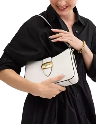 Coach Eliza Shoulder Bag for Women - Genuine Leather Crossbody Purse with Zipper Closure - Perfect for Work, Travel & Everyday Use