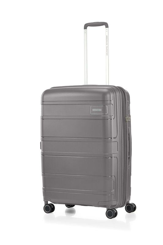 American Tourister Light Max 69cm Medium Spinner Suitcase - Mercury Grey | Carry-On Luggage for Travel, Business Trips & Weekend Getaways