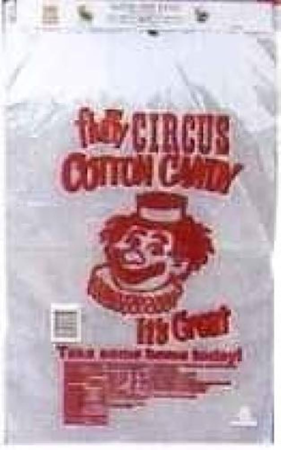 Gold Medal 100-Pack Printed Cotton Candy Bags for Parties, Carnivals & Events - Premium Quick Pack Concession Supplies