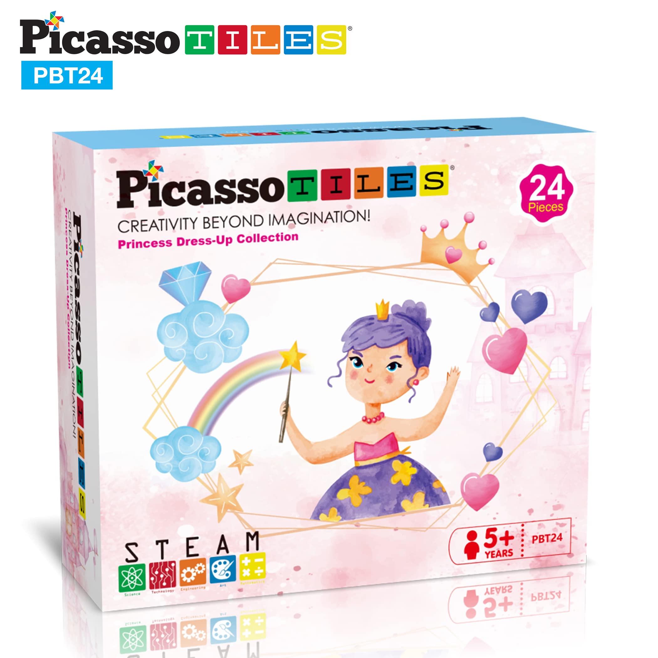 **PicassoTiles Royal Princess Dress Up Set for Girls Ages 5+ - Tiara, Jewelry, Shoes & Fashion Accessories | Pretend Play, STEM Learning & Creative Imagination Toys | Perfect for Birthday Gifts & Role Play**