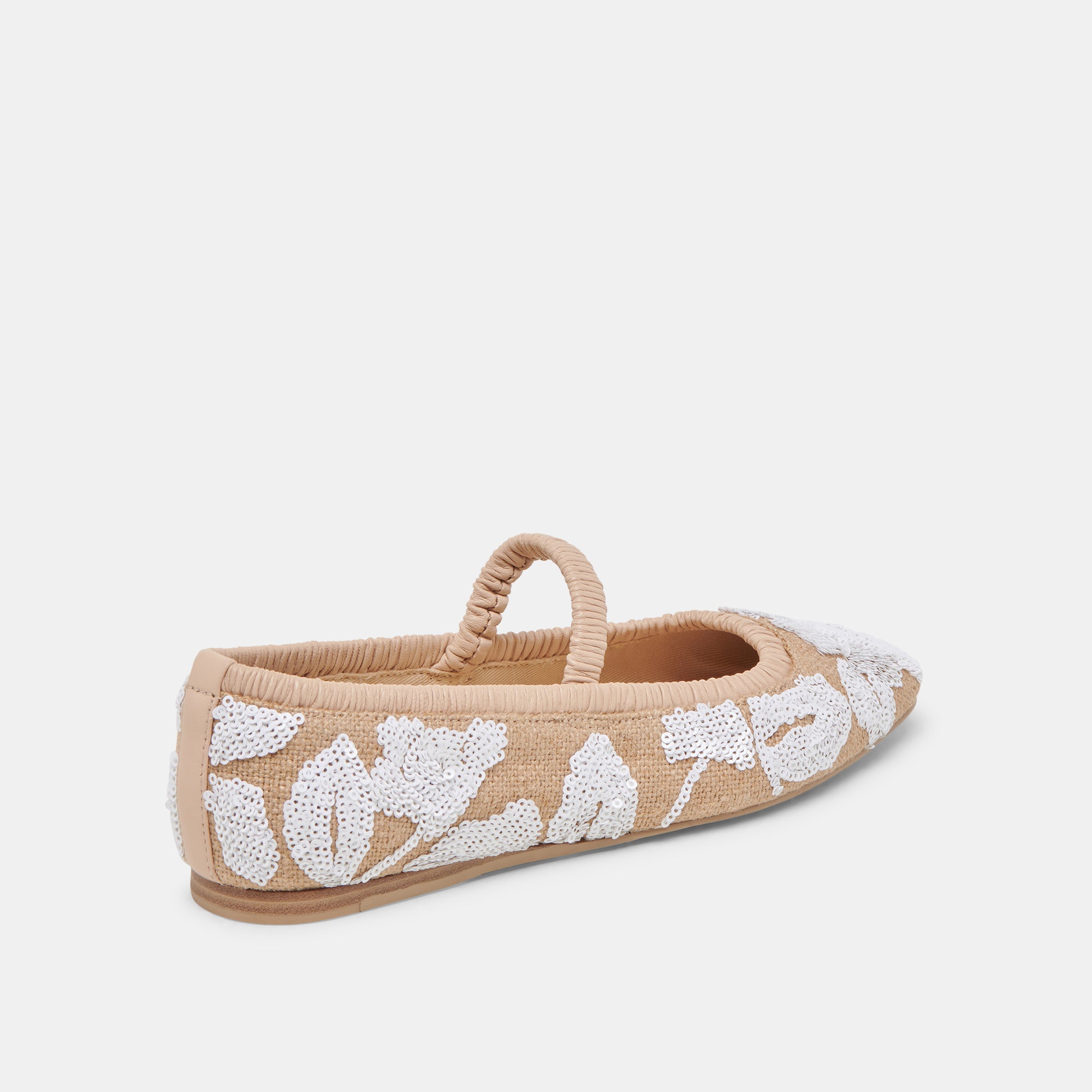 RHODIE Women's Ballet Flats - Natural Multi Floral Sequin Flat Shoes for Women | Comfortable & Stylish for Casual Wear, Office, and Special Occasions