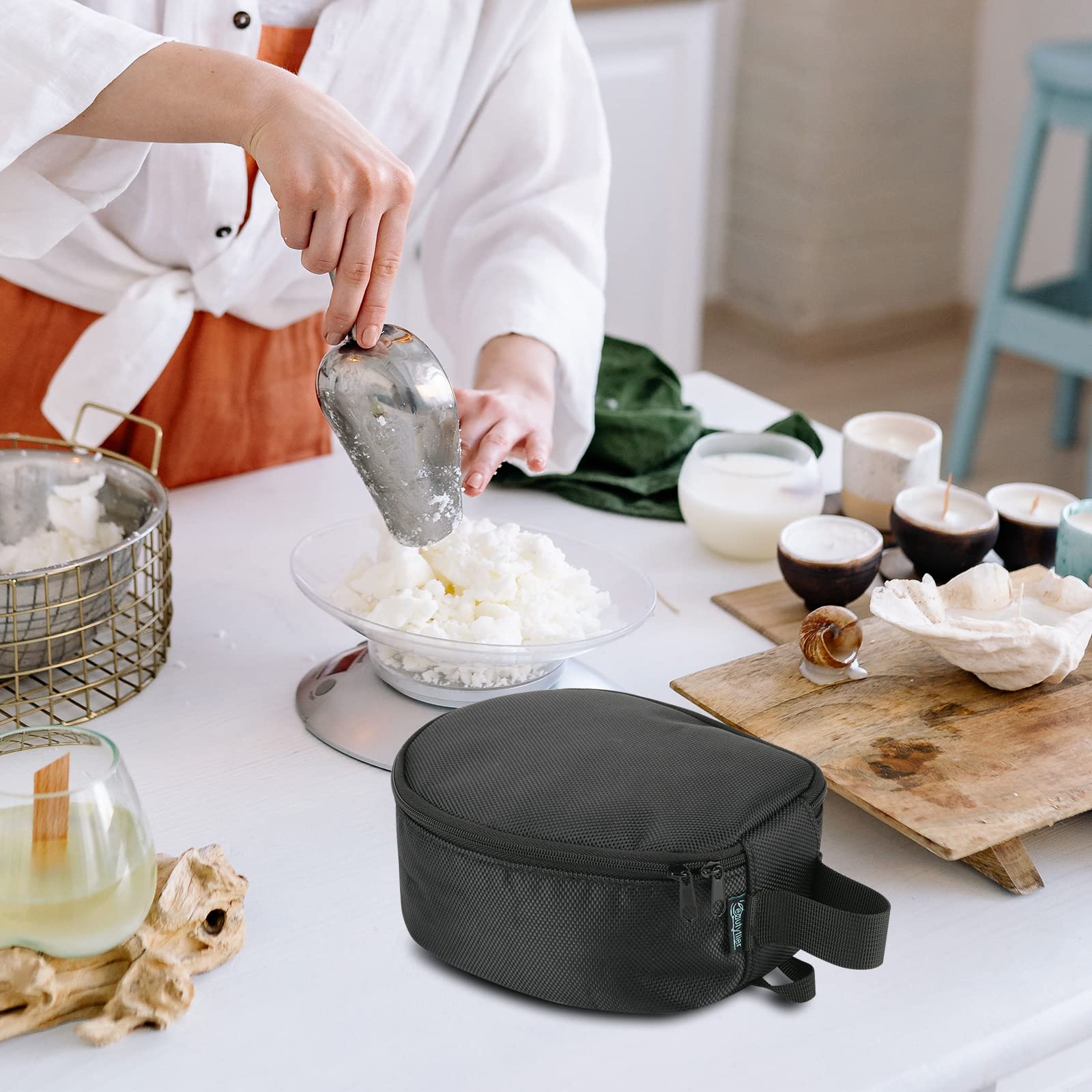 Beautyflier Waffle Maker Carrying Bag - Compatible with DASH Mini 4 Inch & Deluxe 4 Inch Waffle Makers, Nylon Protective Cover for Baking & Cooking Enthusiasts - Perfect for Travel, Storage & Kitchen Organization (Waffle Maker Not Included)