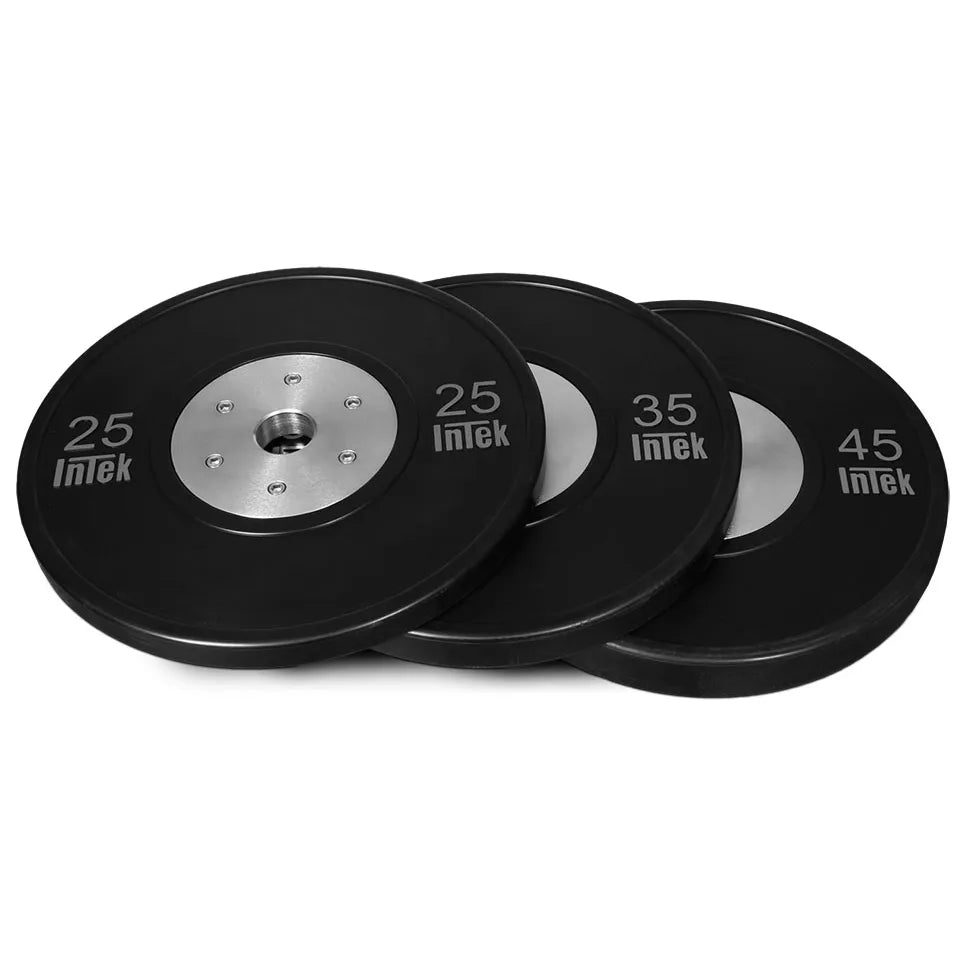 Bravo Series Customizable Rubber Bumper Plate Set - Olympic Weight Plates for CrossFit, Home Gym & Strength Training - Durable Rubber Coated Fitness Equipment for Weightlifting & Powerlifting