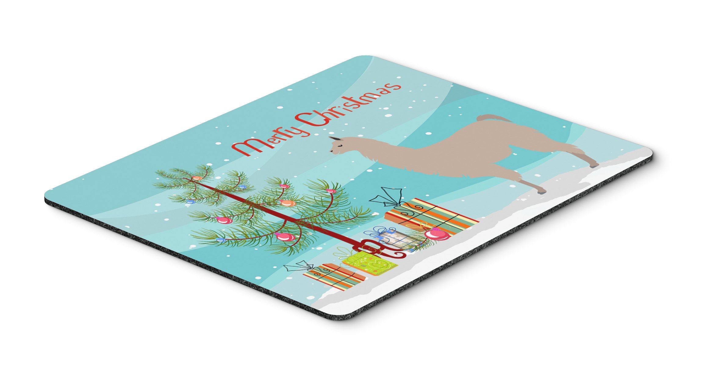 Caroline's Treasures BB9283MP Llama Christmas Mouse Pad - Large Washable Non-Slip Desk Mat for Home Office, Gaming & Computer Work (Teal) | Perfect Holiday Gift & Festive Workspace Decor