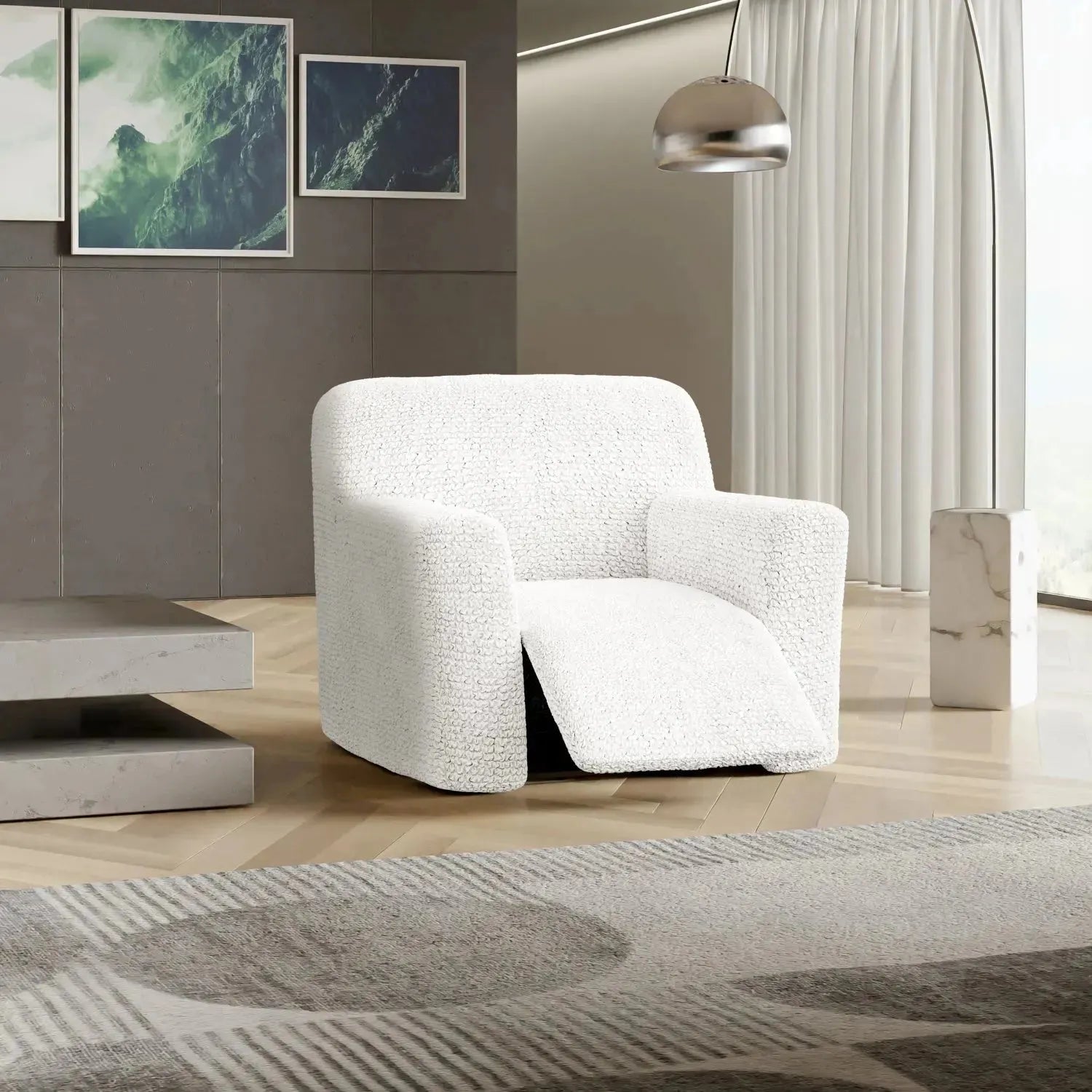 Microfiber Reclining Armchair Slipcover - Stretchable Furniture Protector for Living Room, Bedroom & Home Theater - Easy Wash Sofa Cover for Comfort & Style