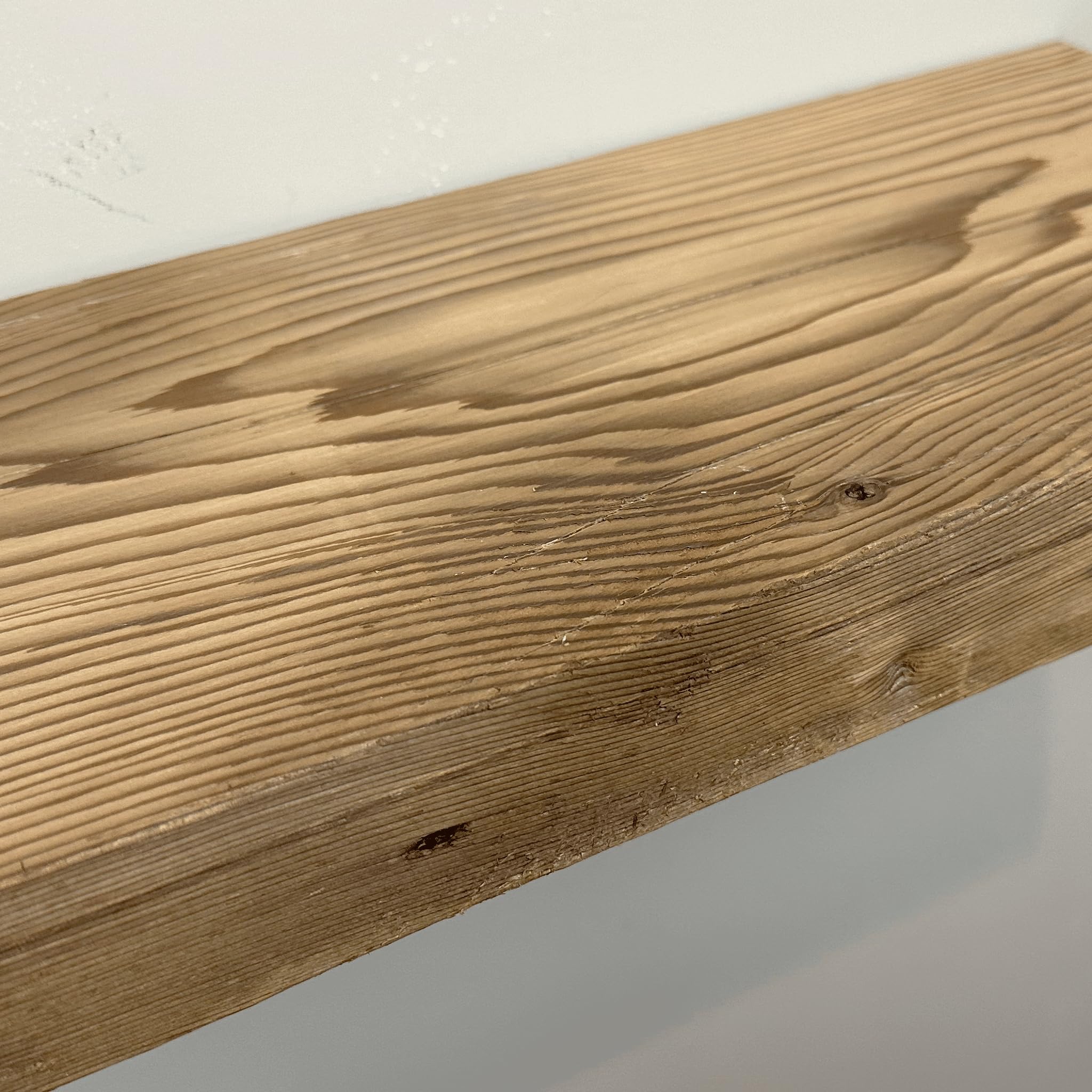 Reclaimed Wood Floating Shelf with Steel Brackets - 66