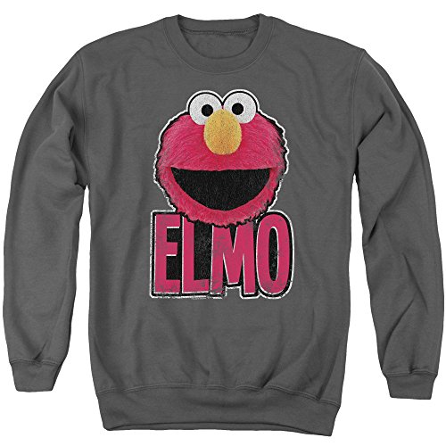 Elmo Crewneck Sweatshirt - Big Smile Sesame Street Graphic Pullover (Size M) | Cute Cartoon Character Hoodie for Kids & Adults | Perfect for Casual Wear, Family Matching Outfits & Street Fashion