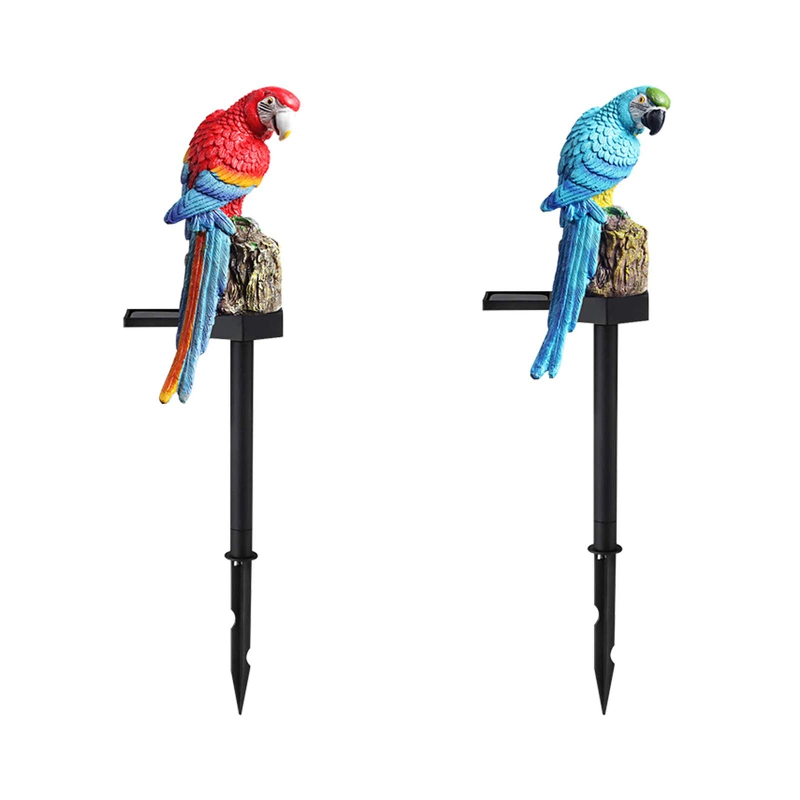 Solar Outdoor Garden Lights Waterproof - LED Lawn & Landscape Lighting for Yard, Pathway, Patio Decoration - Blue and Red Parrot Design (Ideal for Garden, Backyard, Wedding & Party Decor)