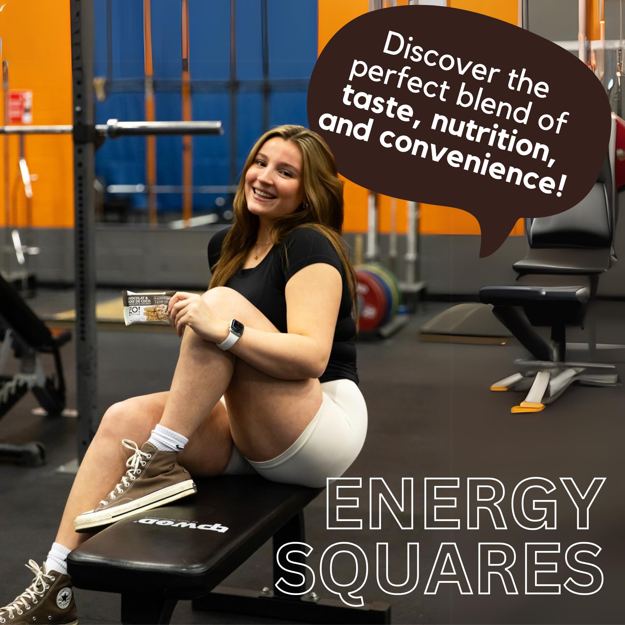 GoKrisp Energy Squares by Jimmy Sevigny - 12 Pack High Protein Pastry Snacks (15g Protein Each) | Delicious Chocolate Coconut Flavor | Nut-Free, Peanut-Free & Gluten-Free | Perfect for Gym, Hiking & On-the-Go Nutrition
