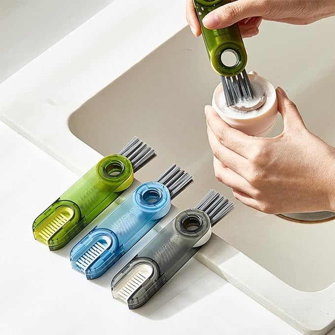 3-Pack Multipurpose Bottle Gap Cleaner Brush Set - Cup Cover & Crevice Cleaning Tools for Water Bottles, Straws, and Home Kitchen Accessories - Perfect for Deep Cleaning Hard-to-Reach Spots in Baby Bottles, Travel Mugs, and Reusable Drinkware