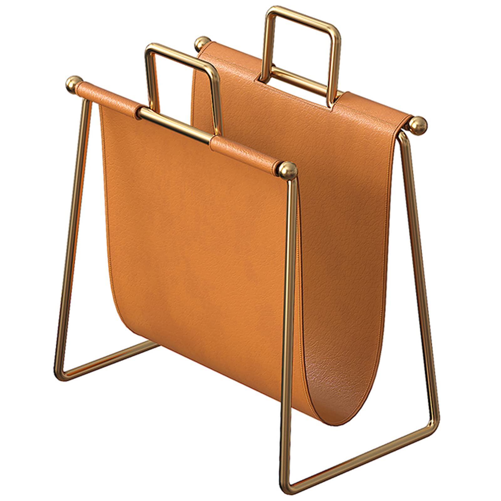 Nordic Leather Magazine Rack - Minimalist Floor & Desktop Book Organizer for Living Room, Office, Bedroom | Modern ZPLJ Storage Solution for Books, Magazines & Newspapers