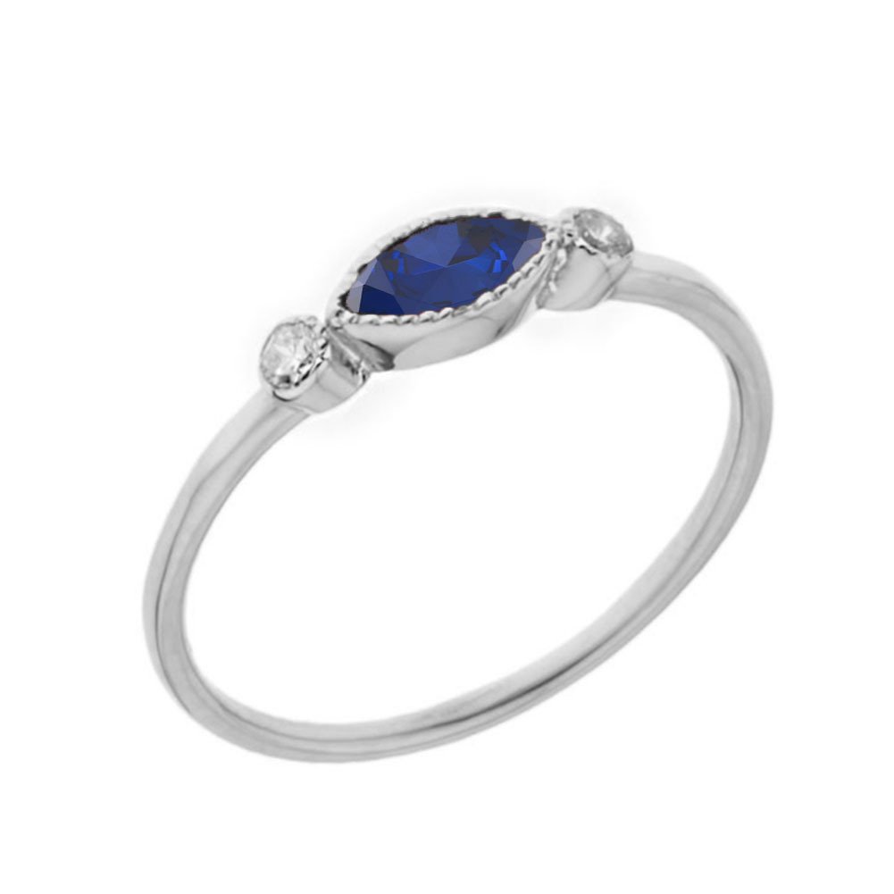 10K White Gold Solitaire September Birthstone & White Topaz Engagement Ring for Women - Elegant Proposal Ring for Anniversary, Wedding, or Special Occasion
