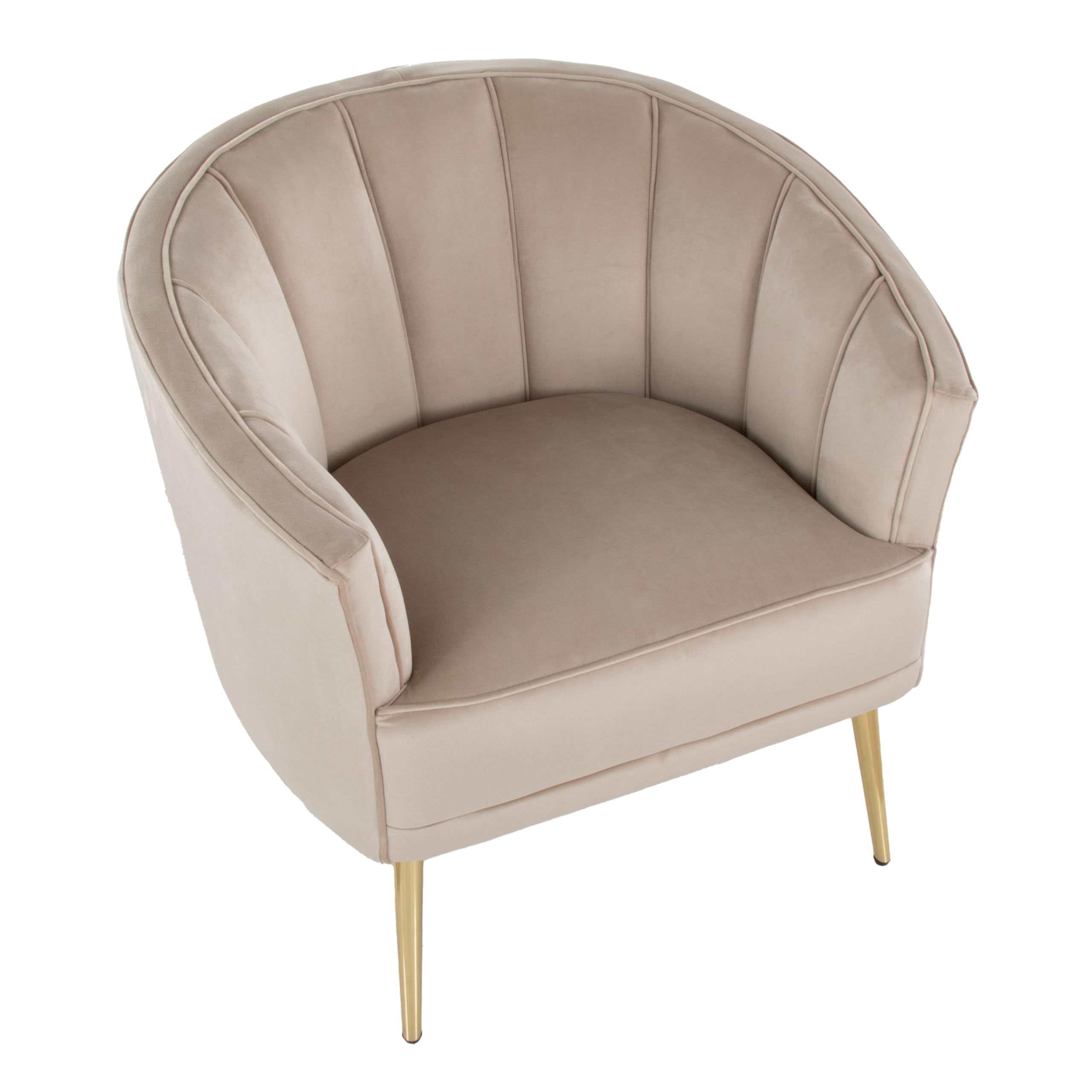 LumiSource Tania Velvet Accent Chair - Gold Modern Armchair for Living Room & Bedroom - Plush Comfortable Seating for Home Decor, Reading Nook, or Office Space
