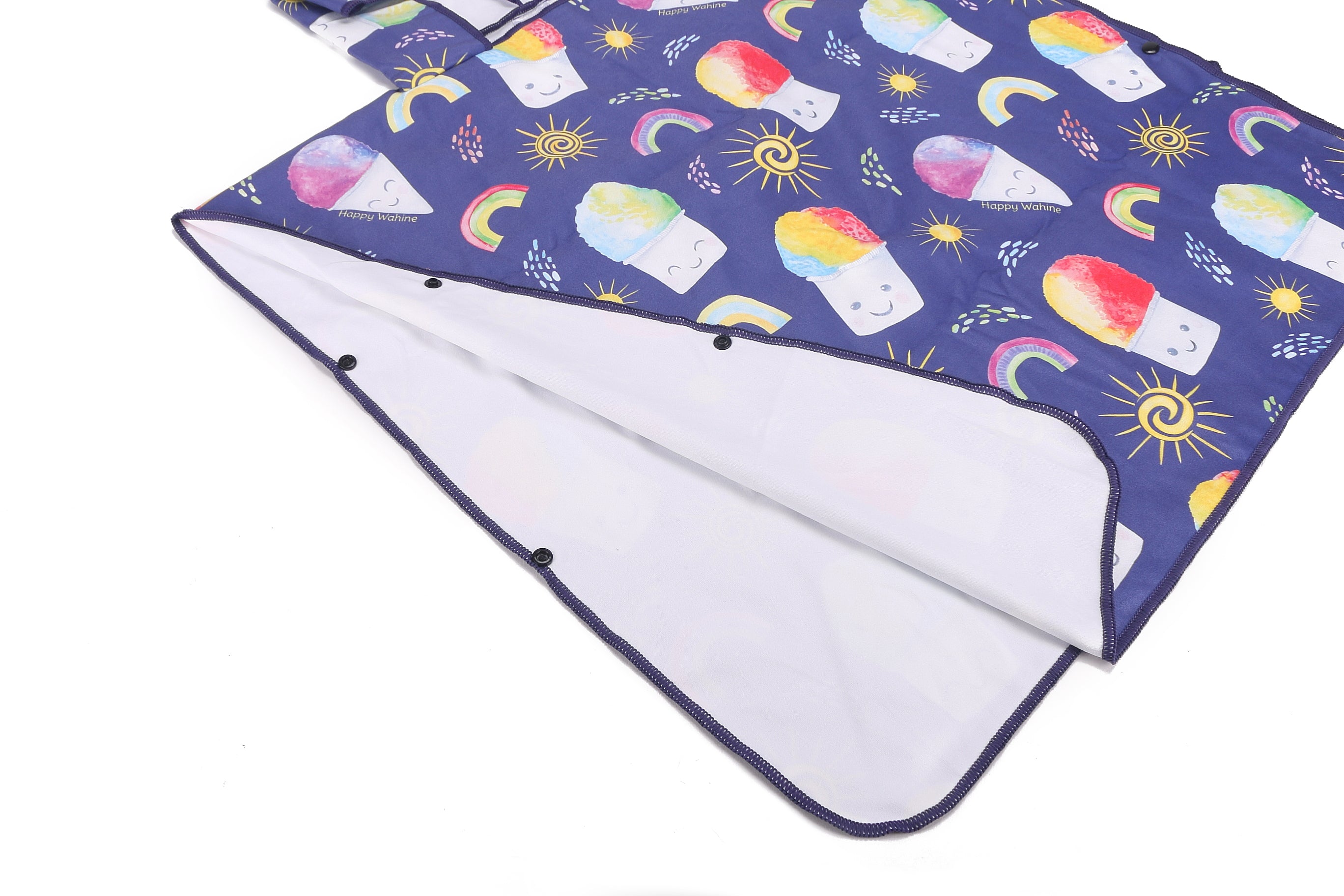 Kids Hooded Beach Towel Poncho - Soft & Absorbent Shave Ice Blue - Perfect for Swimming, Surfing & Beach Outings