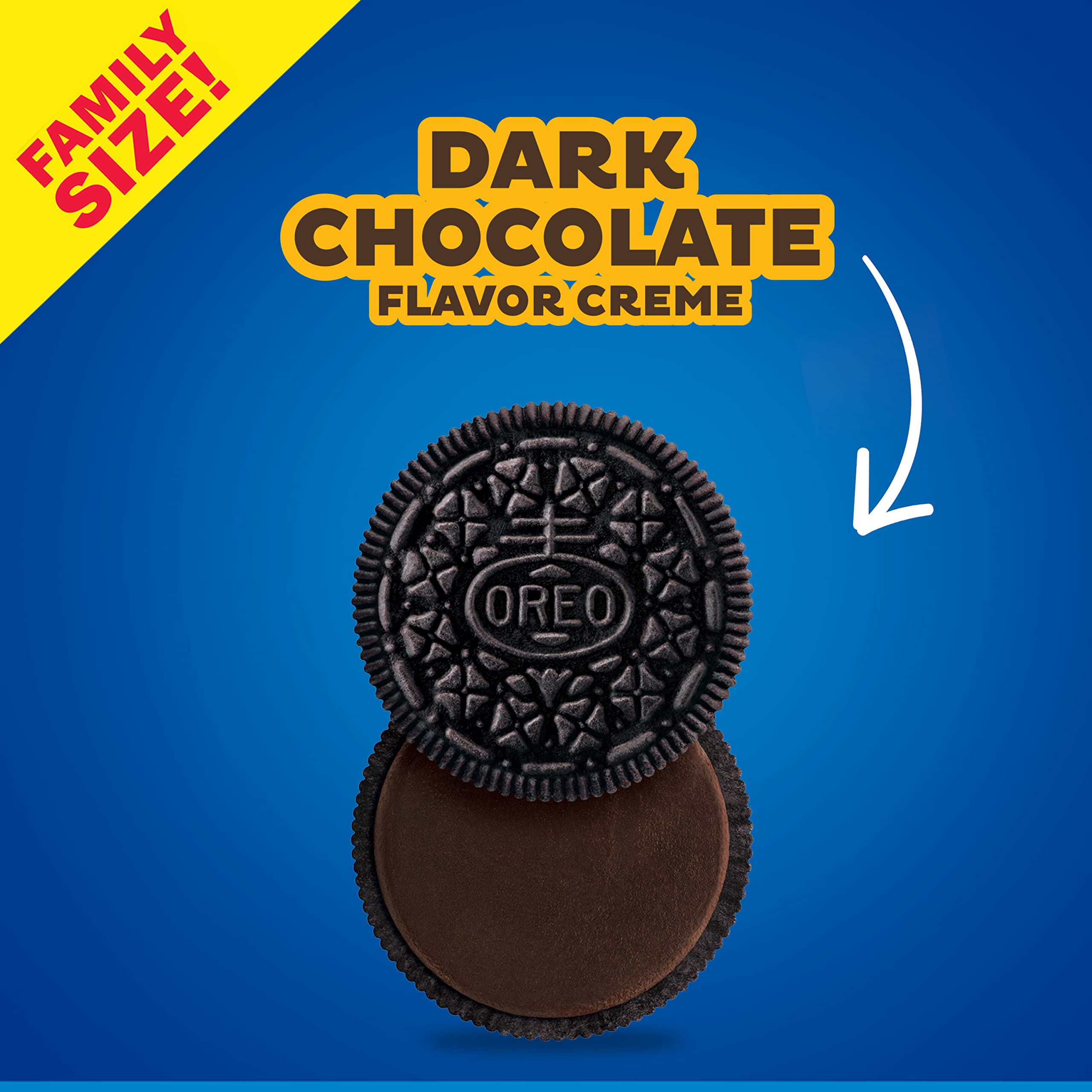 OREO Dark Chocolate Creme Sandwich Cookies - Family Size Pack (12-17 oz) | Rich Chocolate Snack for Parties, School Lunches & Office Treats