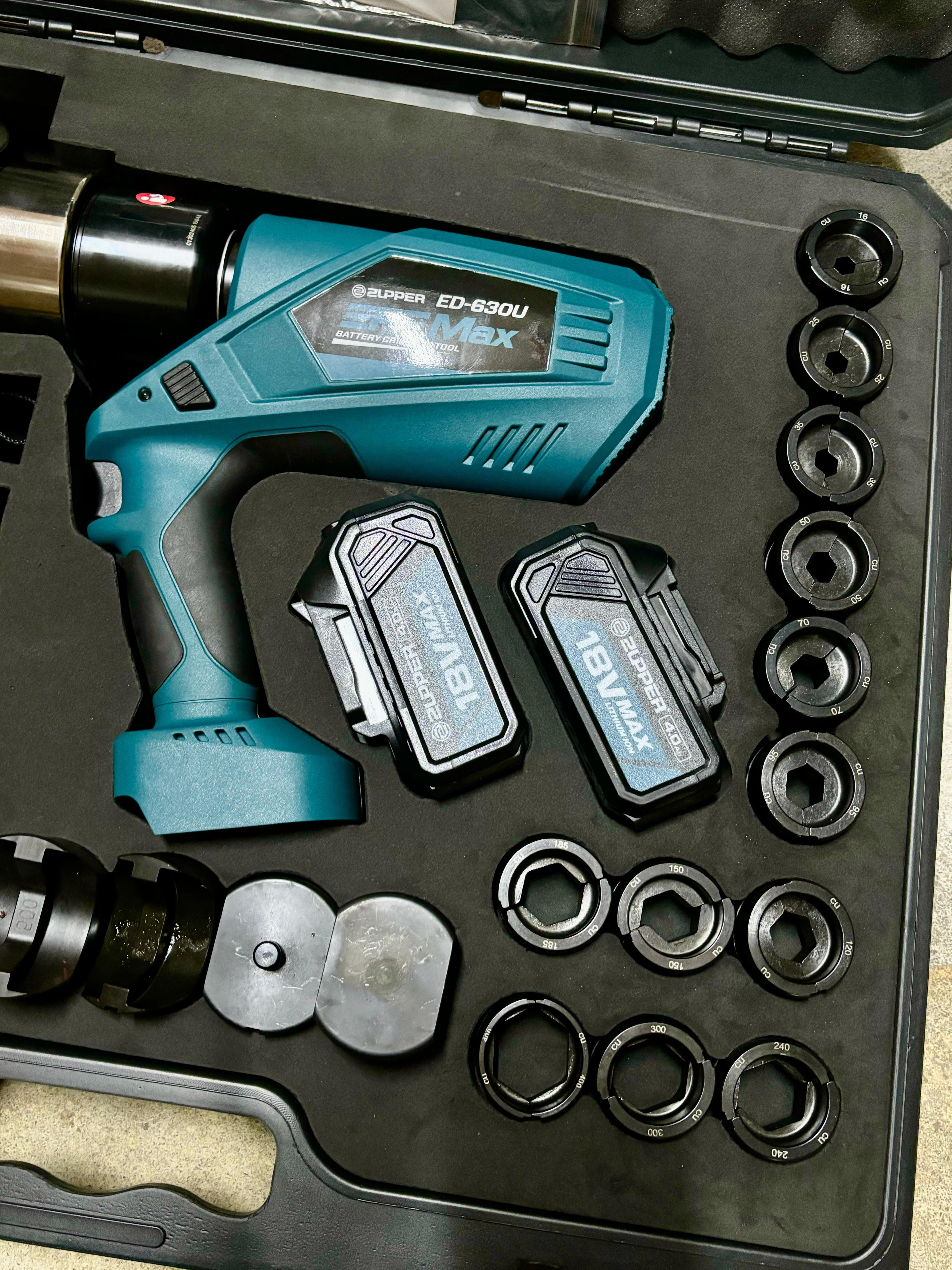 Aiko 18V Cordless Battery Powered Crimping Tool - ED 630U | Professional Electrical & Network Cable Crimper for Electricians, DIY & Home Improvement Projects