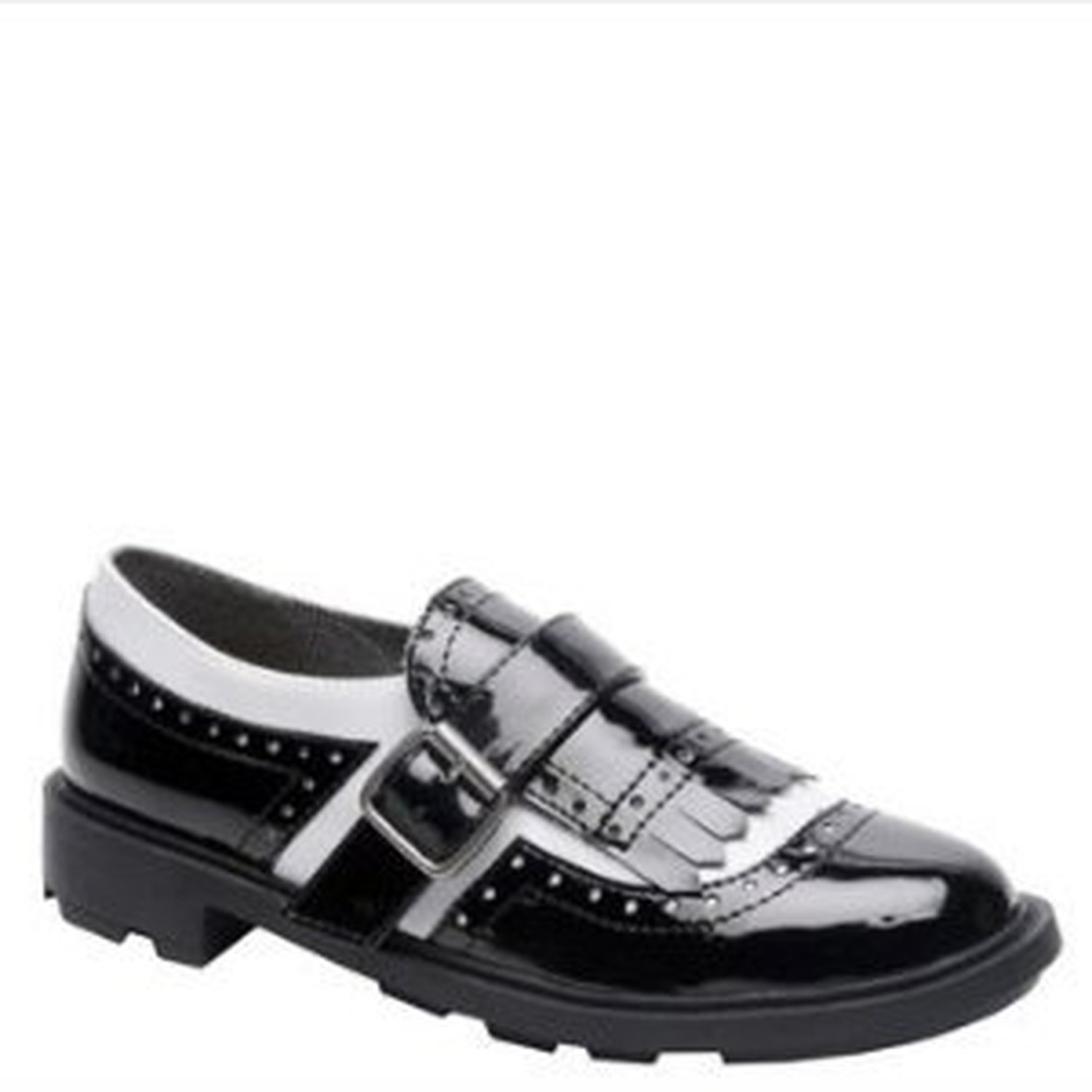 Rocket Dog Horace Black & White Patent Oxford Women's Flats - Size 6.5 - Comfortable Casual Shoes for Work, Office & Everyday Wear
