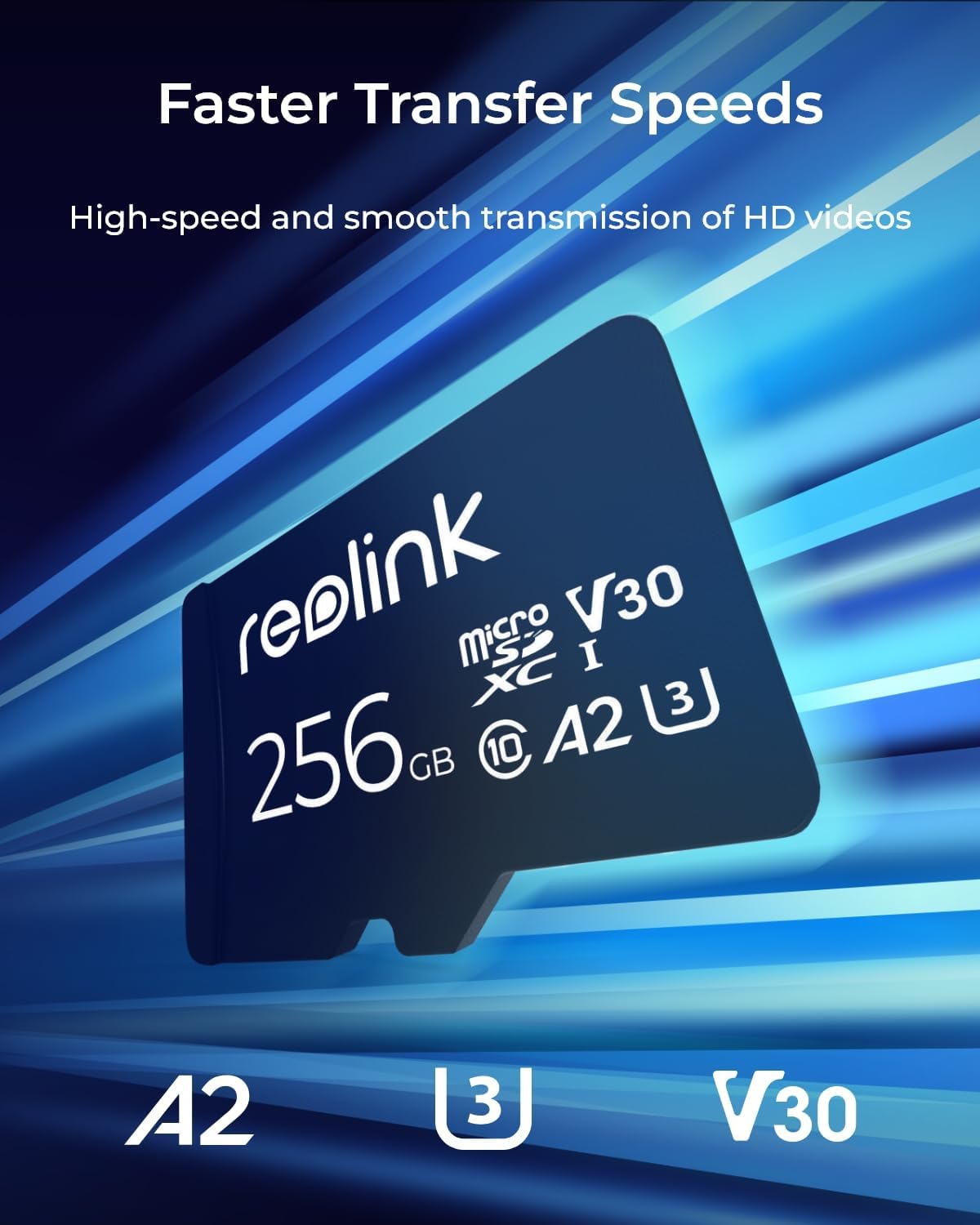 REOLINK 256GB microSDXC Memory Card 2 Pack - High Speed UHS-I Class 10 for 4K Video, Security Cameras, Dash Cams & Drones - Reliable Storage for Outdoor & Home Surveillance