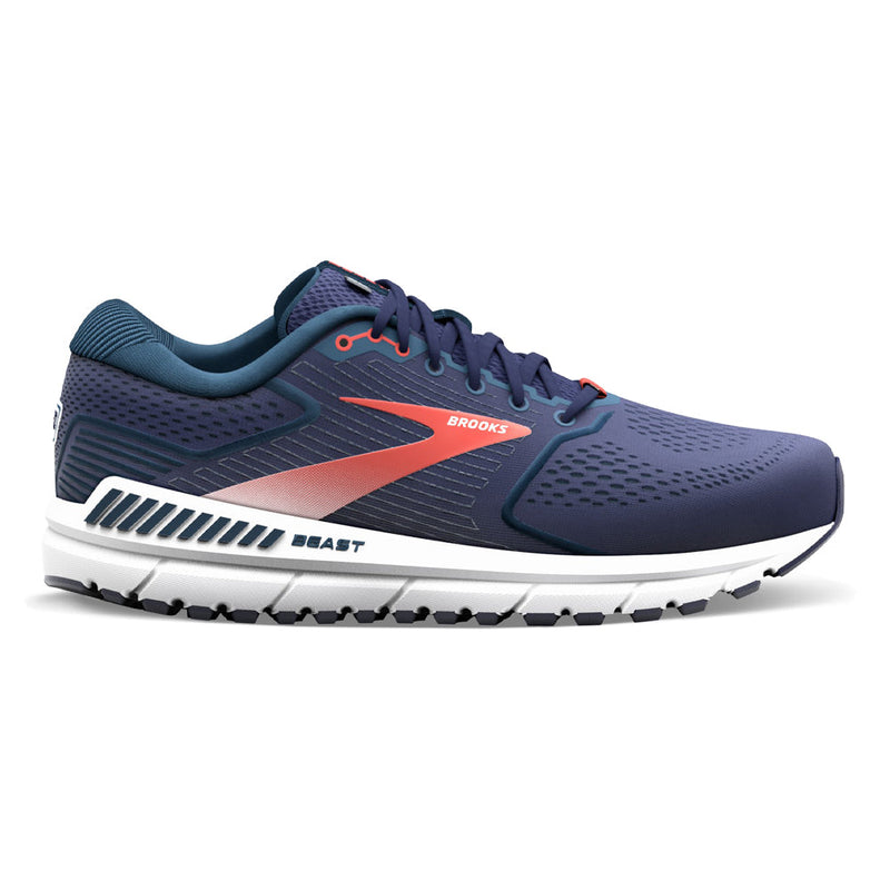 Brooks Beast '20 Running Shoes for Men - Peacoat/Midnight/Red Color - Size 10 D Medium - Perfect for Road Running, Jogging & Gym Workouts