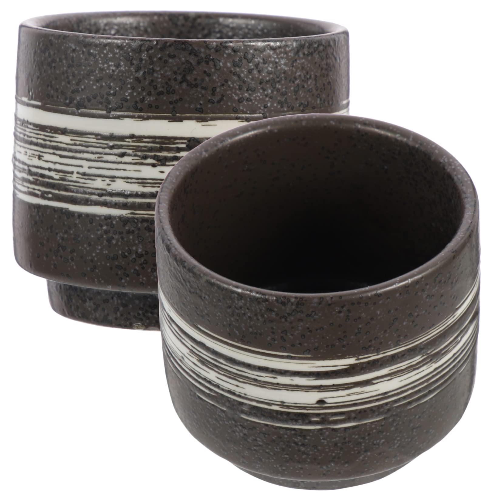 Housoutil 2-Piece Ceramic Tea Cup Set - Traditional Japanese Style Porcelain Sake Cups, Chinese Tea Cups & Coffee Mugs - Elegant Retro Drinking Glasses for Tea Ceremonies, Sake Tasting, and Coffee Enjoyment