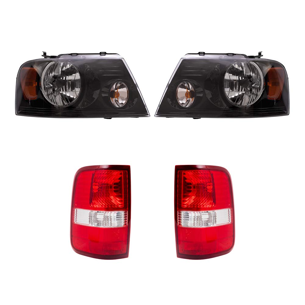 **Brock Replacement Halogen Headlight & Tail Light Kit for 2004-2008 Ford F-150 – Left/Right Driver & Passenger Side – 4-Piece Set – Durable Aftermarket Upgrade for Improved Night Driving & Style**    *(Perfect for Off-Roading, Daily Commuting, and Enhancing Truck Appearance)*