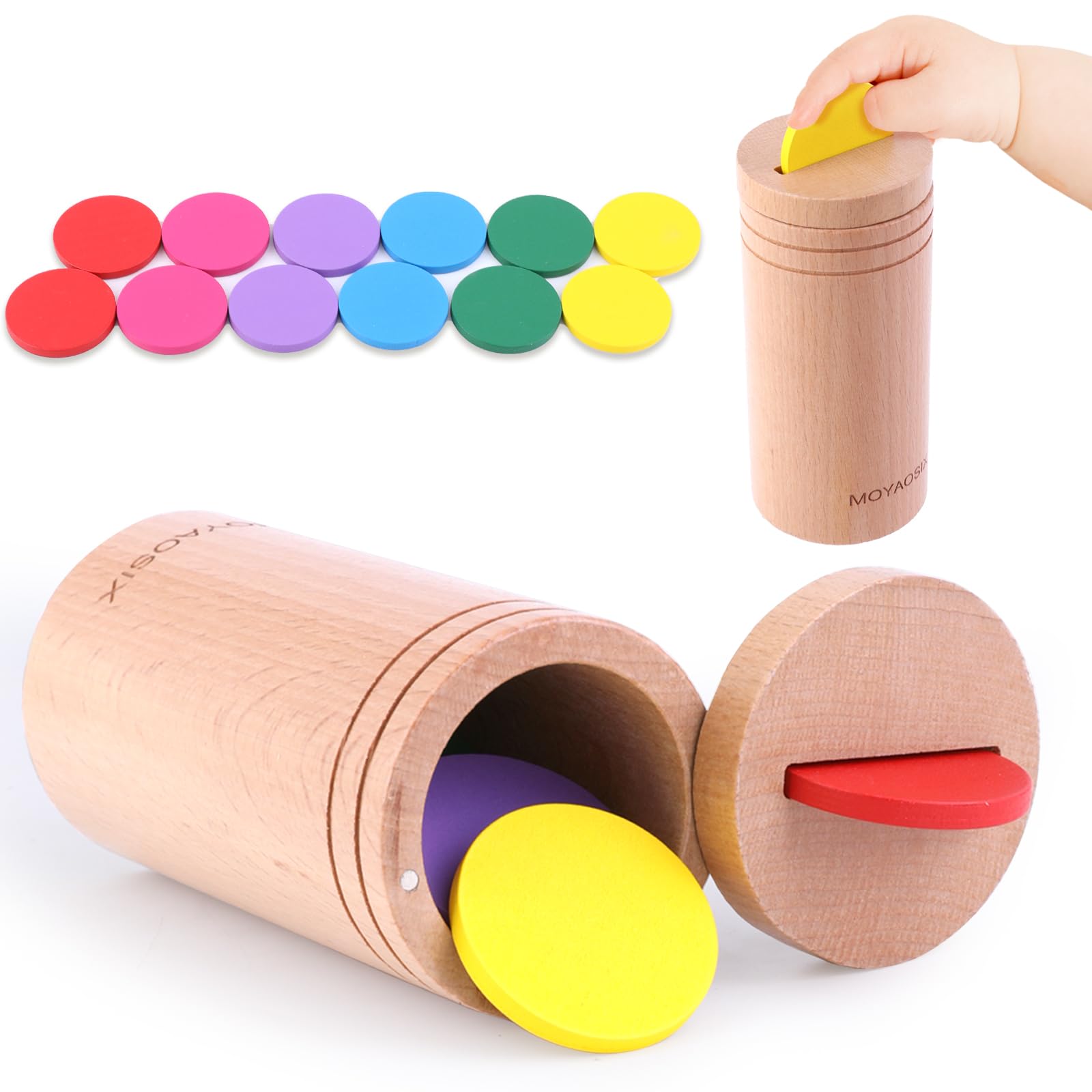 Montessori Wooden Color Sorting Toys for Toddlers 1-3 Years Old - Fine Motor Skills Learning Toys for 12-18 Months Baby Boys & Girls - Educational Sensory Busy Board Matching Games - Perfect Gift for Birthdays & Early Childhood Development