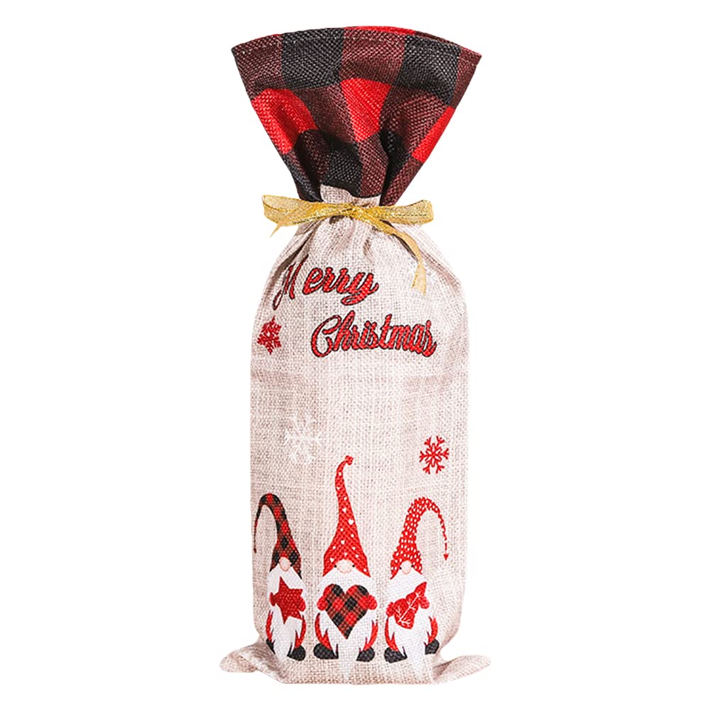 IKASEFU Cute Christmas Wine Bottle Covers - Faceless Santa Doll Ornaments & Gift Bags for Holiday Decor, Home Dinner Party Table Setting - Perfect for Xmas Tree Decorations, Gift Wrapping & Festive Celebrations