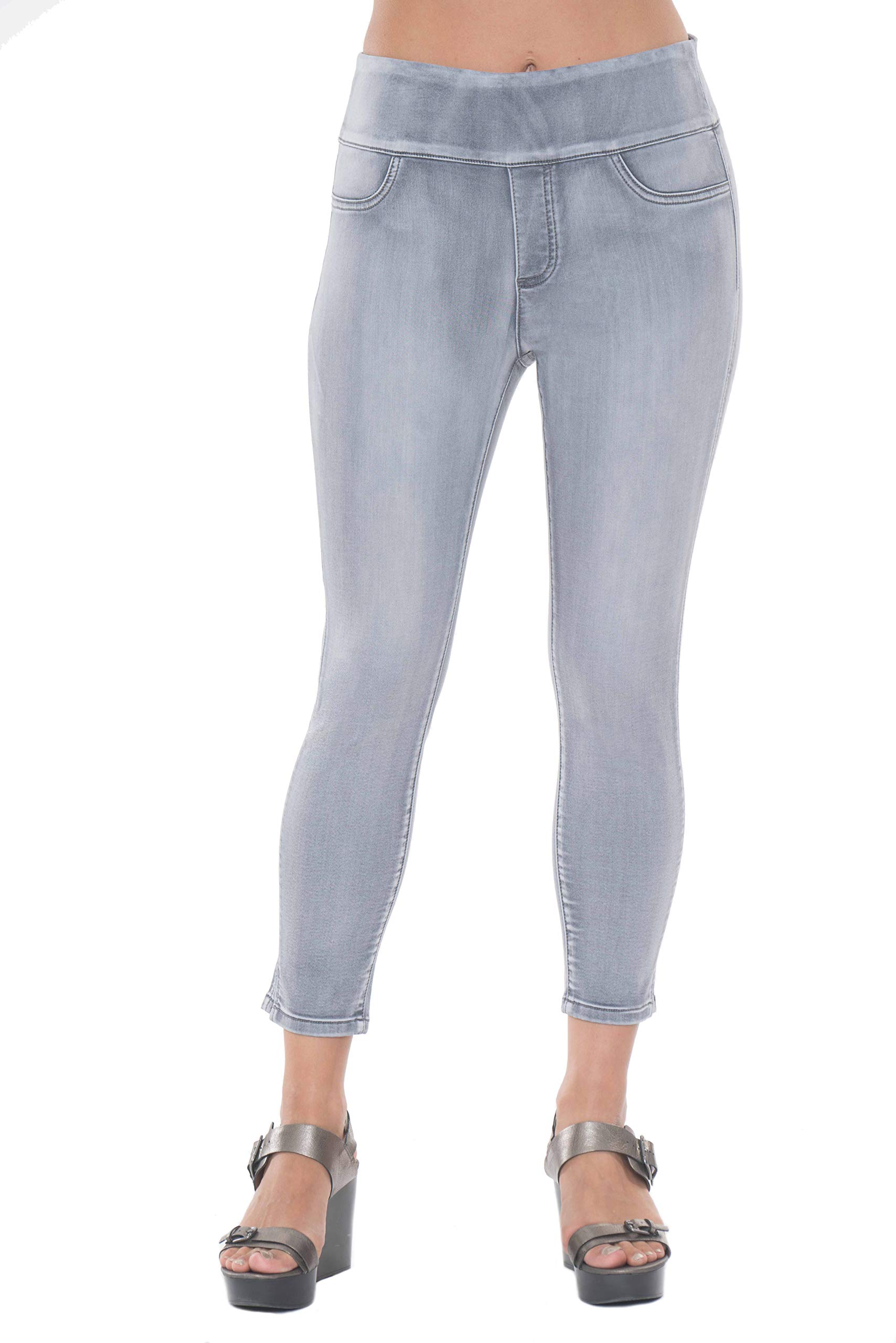 LIOR PARIS Signature Power Stretch Joy 5 Wash Skinny Crop Jeans for Women - High Waist Slim Fit Stretch Denim Pants - Perfect for Casual Wear, Office & Night Out