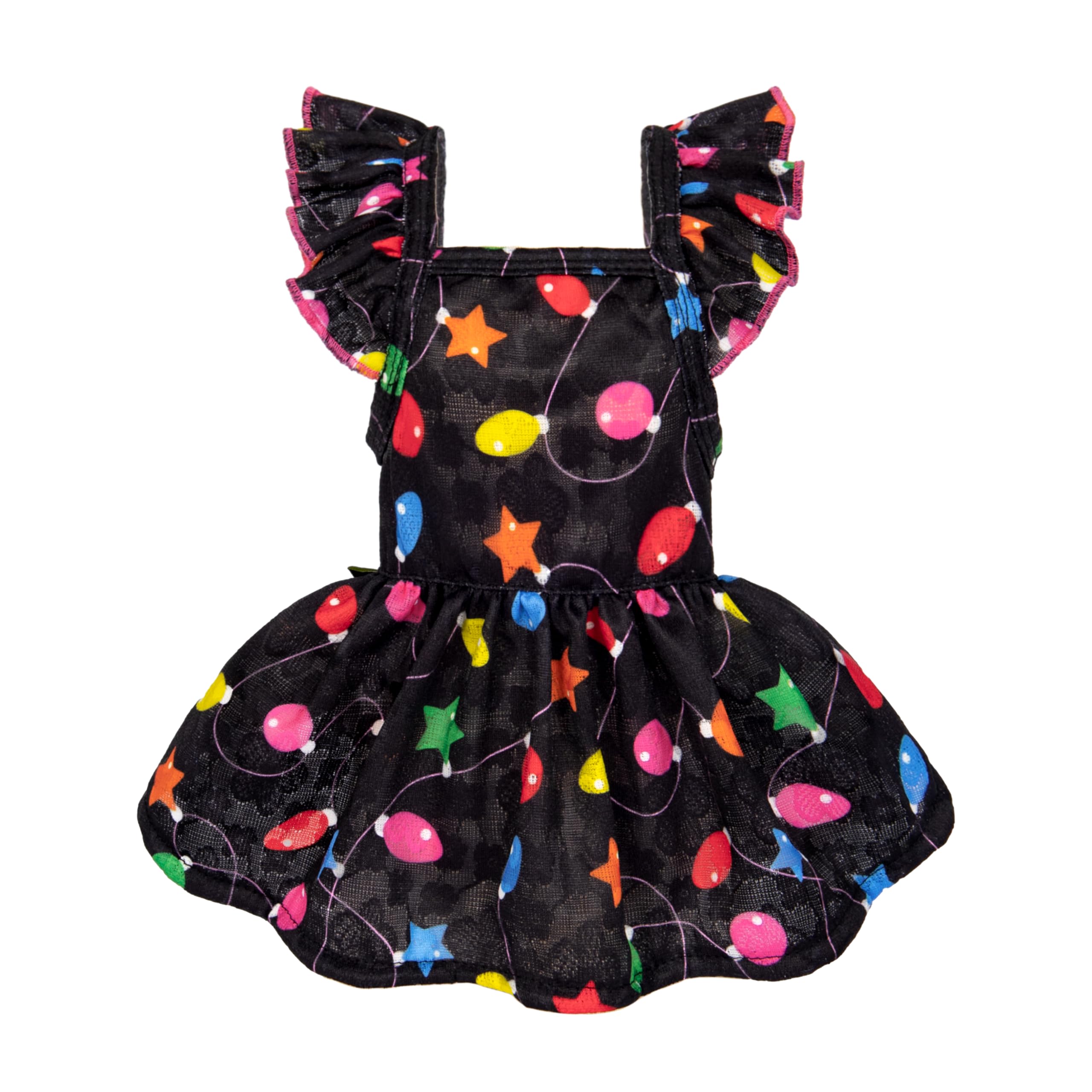 Fitwarm Christmas Light Dog Dress - Cute Holiday Pet Outfit for Small Dogs | Black, Pink, Red | Large Size | Perfect for Christmas Photos & Festive Gatherings