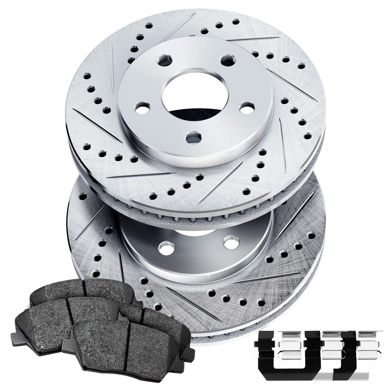 PowerSport Front Brake Pads and Rotors Kit - Ceramic Brake Set for 2000-2001 Dodge Ram 1500 | High-Performance Braking System for Trucks, SUVs & Off-Road Vehicles