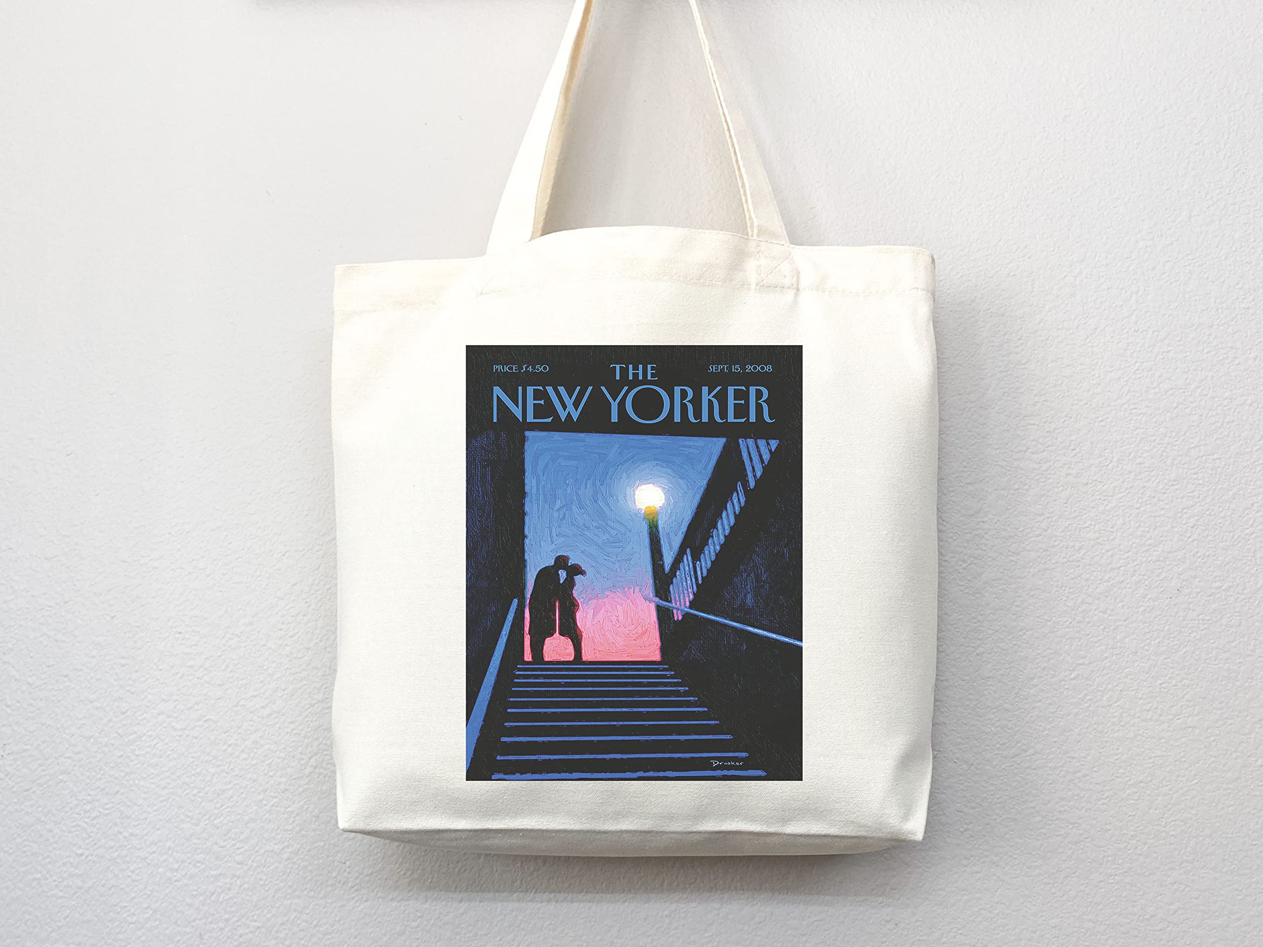 Stylish New Yorker Magazine Tote Bag - Trendy Art Print Aesthetic Everyday Carry Bag for Shopping, Beach & Work (Tote Bag Only)