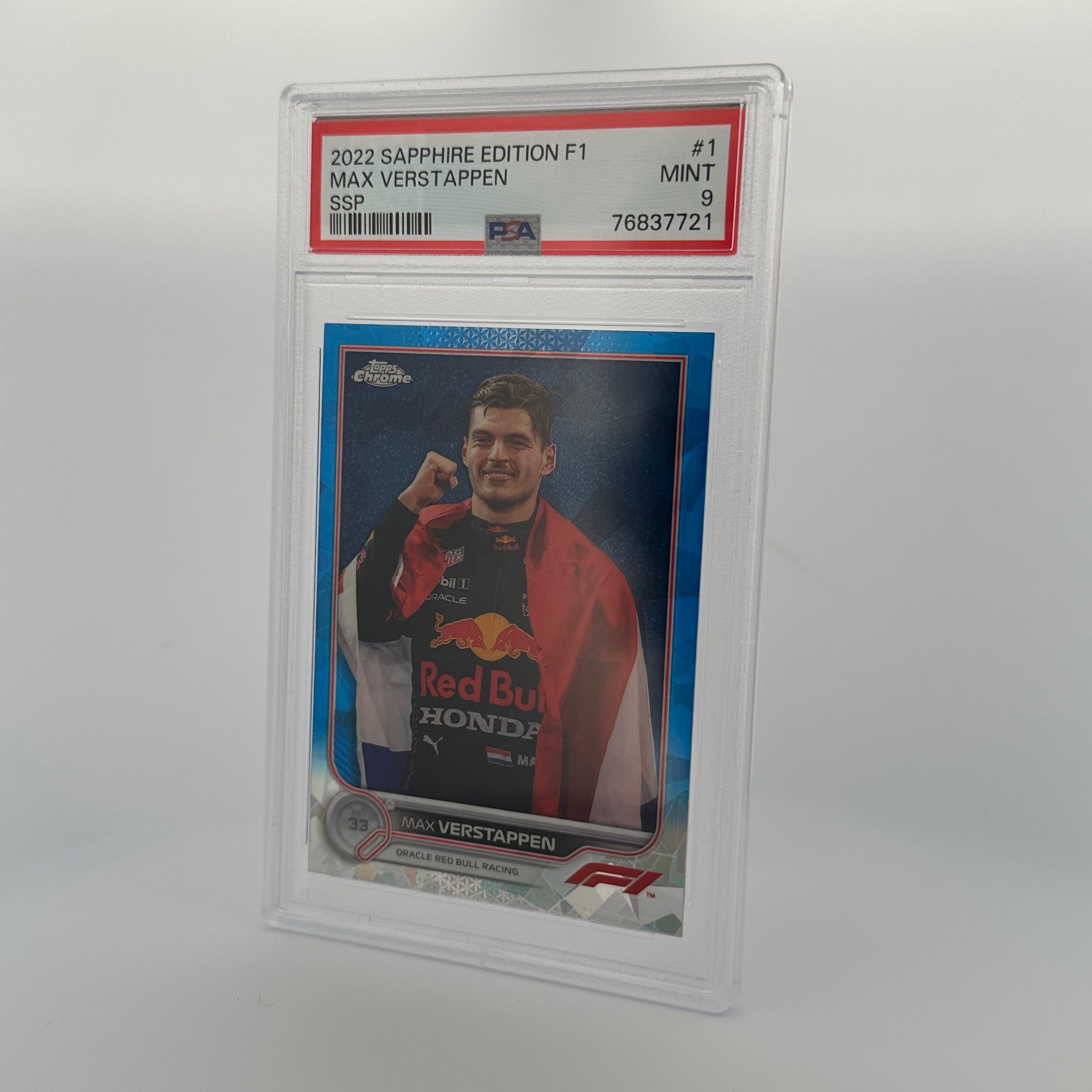 PSA 9 Graded Max Verstappen #1 Sapphire Edition SSP Trading Card - Perfect for F1 Collectors, Sports Memorabilia Enthusiasts & Investment Portfolio