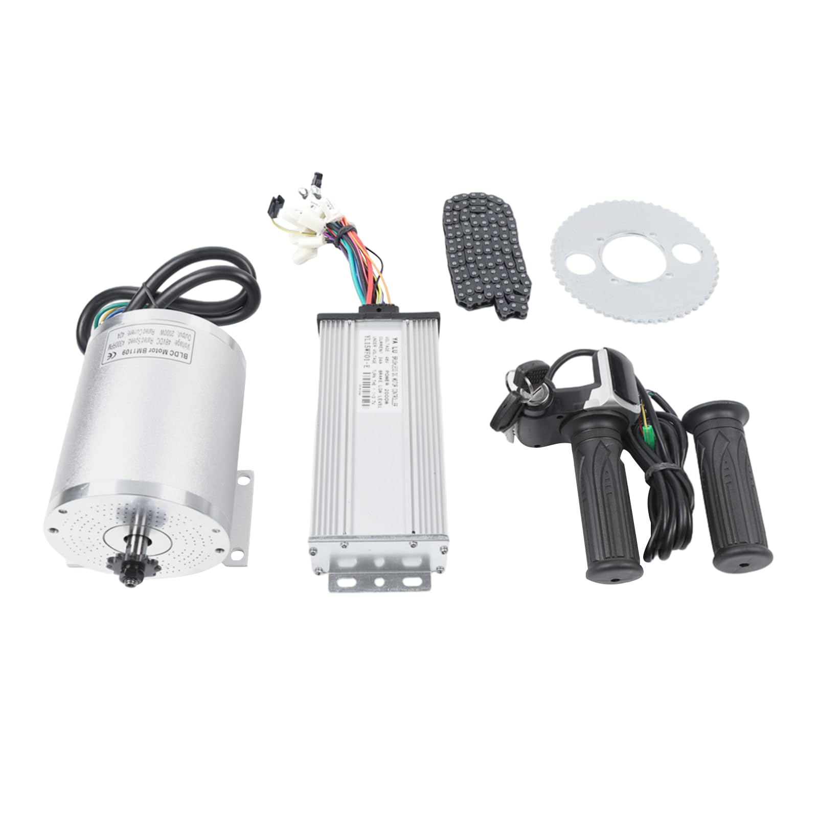 48V 2000W Brushless Electric Motor Kit - 4300RPM High Power Dirt Bike & Go Kart Upgrade Kit with LCD Throttle, Battery Display & Power Lock - Supports 220-330lbs Load - Perfect for Electric Scooters, ATVs, and DIY Vehicle Conversions