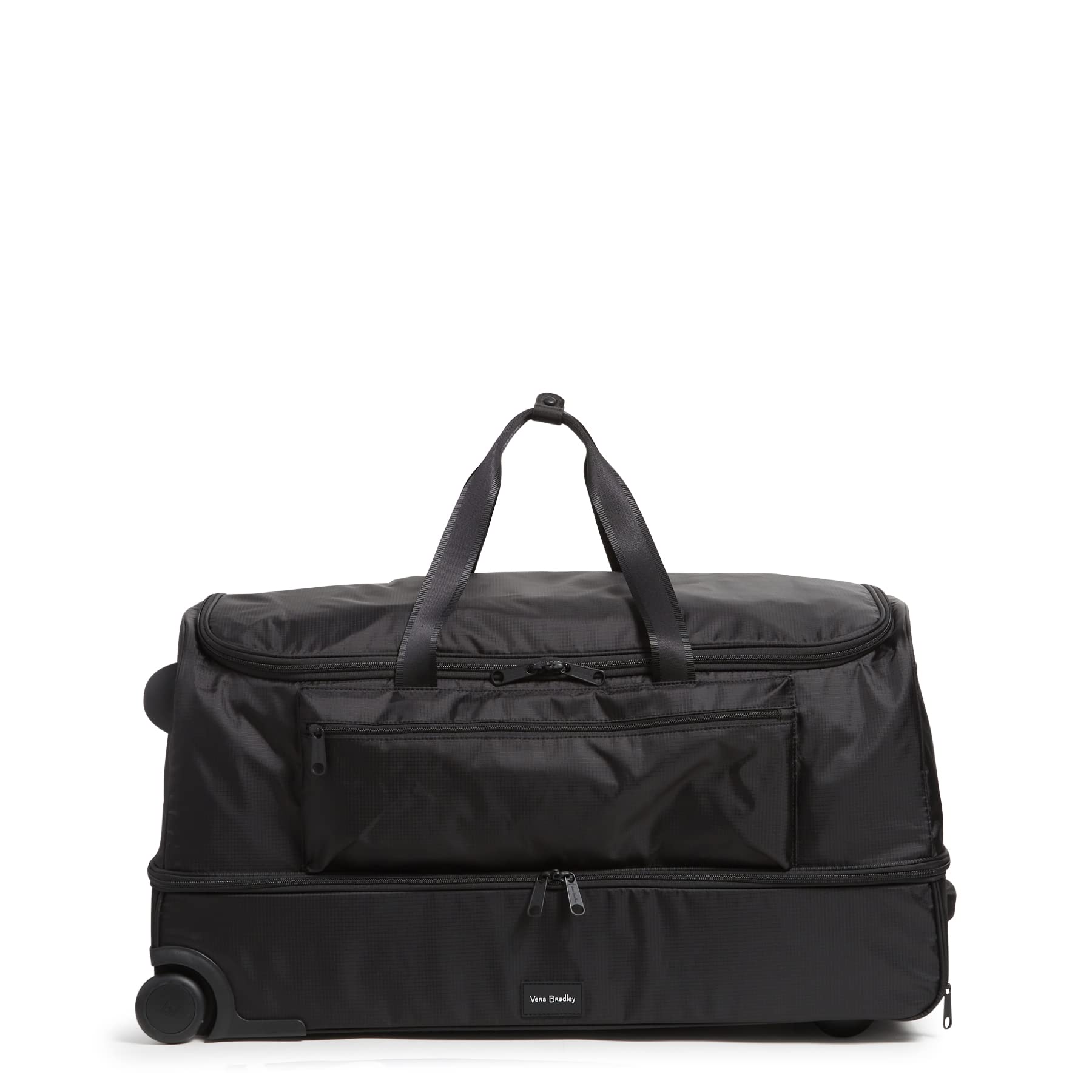 Vera Bradley Women's Recycled Ripstop XL Foldable Rolling Duffel Travel Bag - Black, One Size - Perfect for Air Travel, Weekend Getaways & Gym Storage