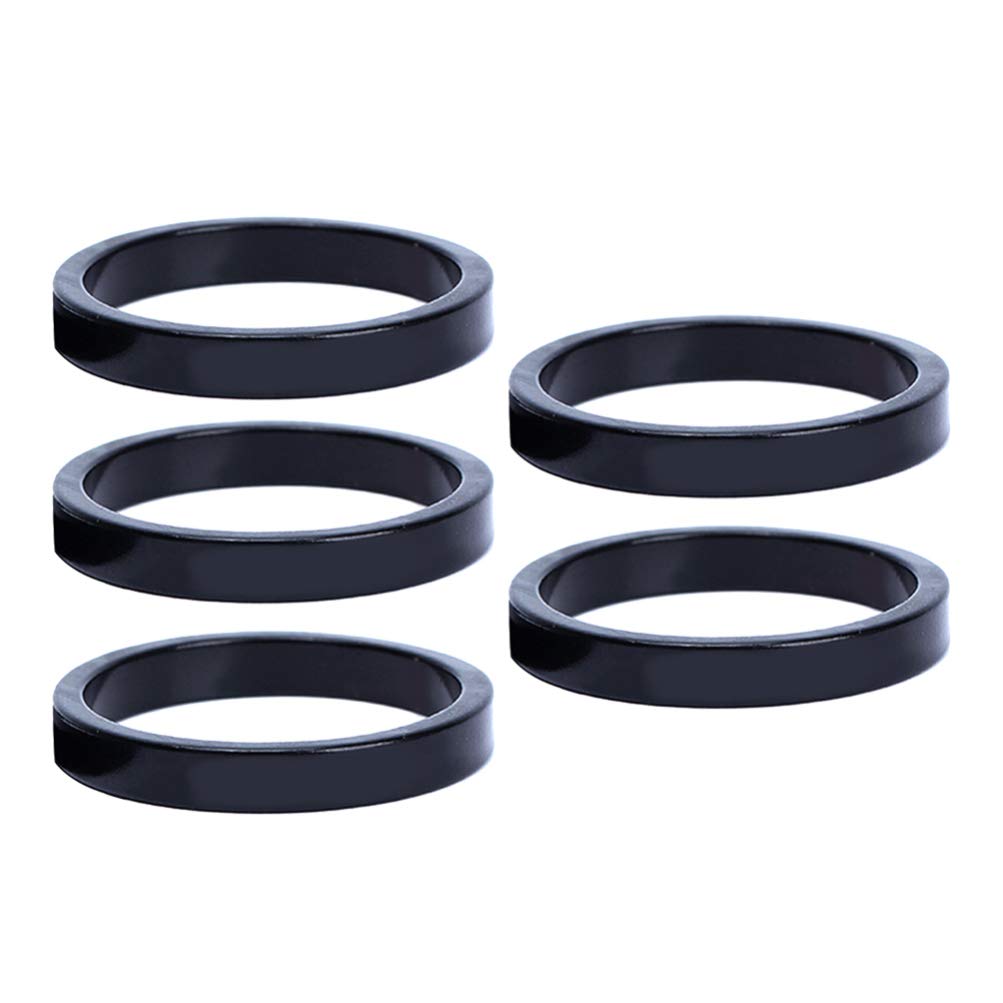 BESPORTBLE 5PCS Aluminum Alloy Bike Headset Spacer Set - 2MM Bicycle Stem Spacers for Road & Mountain Bikes - Lightweight & Durable Cycling Accessories for Bike Maintenance & Upgrades
