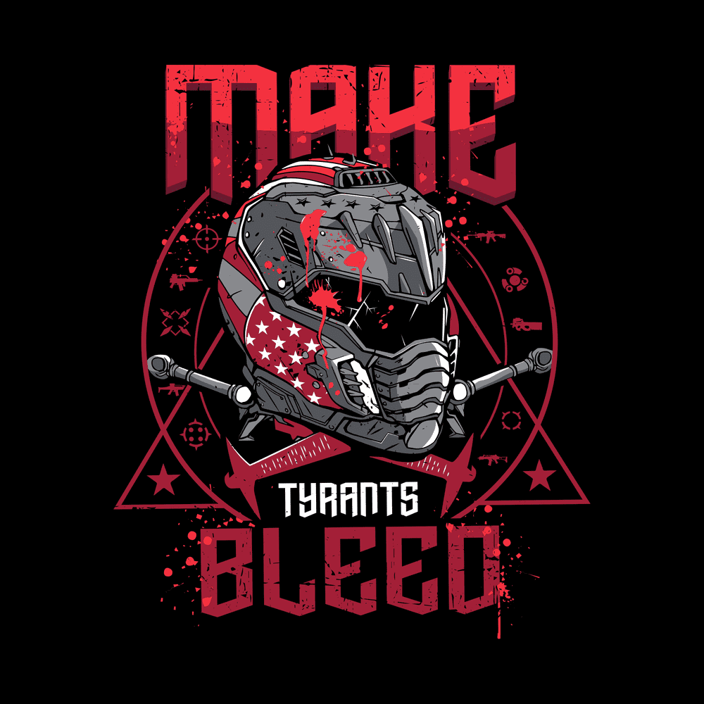 Make Tyrants Bleed T-Shirt - Black Graphic Tee for Political Protest & Activism | Men's Streetwear & Punk Style Apparel
