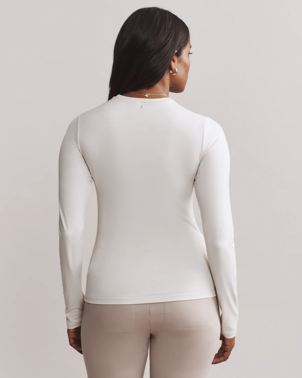 Rhone Women's Ultimate Layer Long Sleeve T-Shirt - Moisture Wicking Workout Top for Running, Yoga & Gym - Comfortable Athletic Shirt in Sand Color