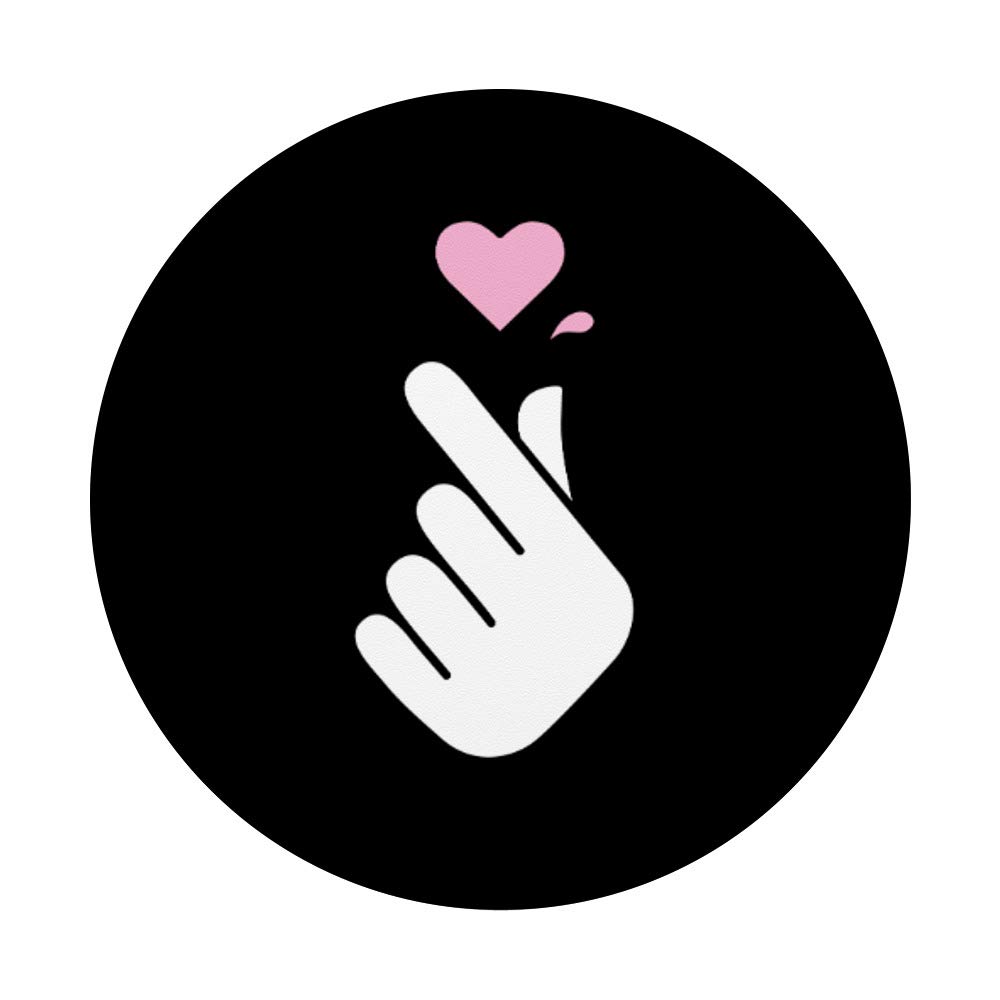 K-Pop Hand Heart Symbol PopSockets PopGrip - Swappable Phone Grip for Samsung, iPhone & Tablets - Perfect for K-Pop Fans, Korean Music Lovers & BTS Merch Collectors