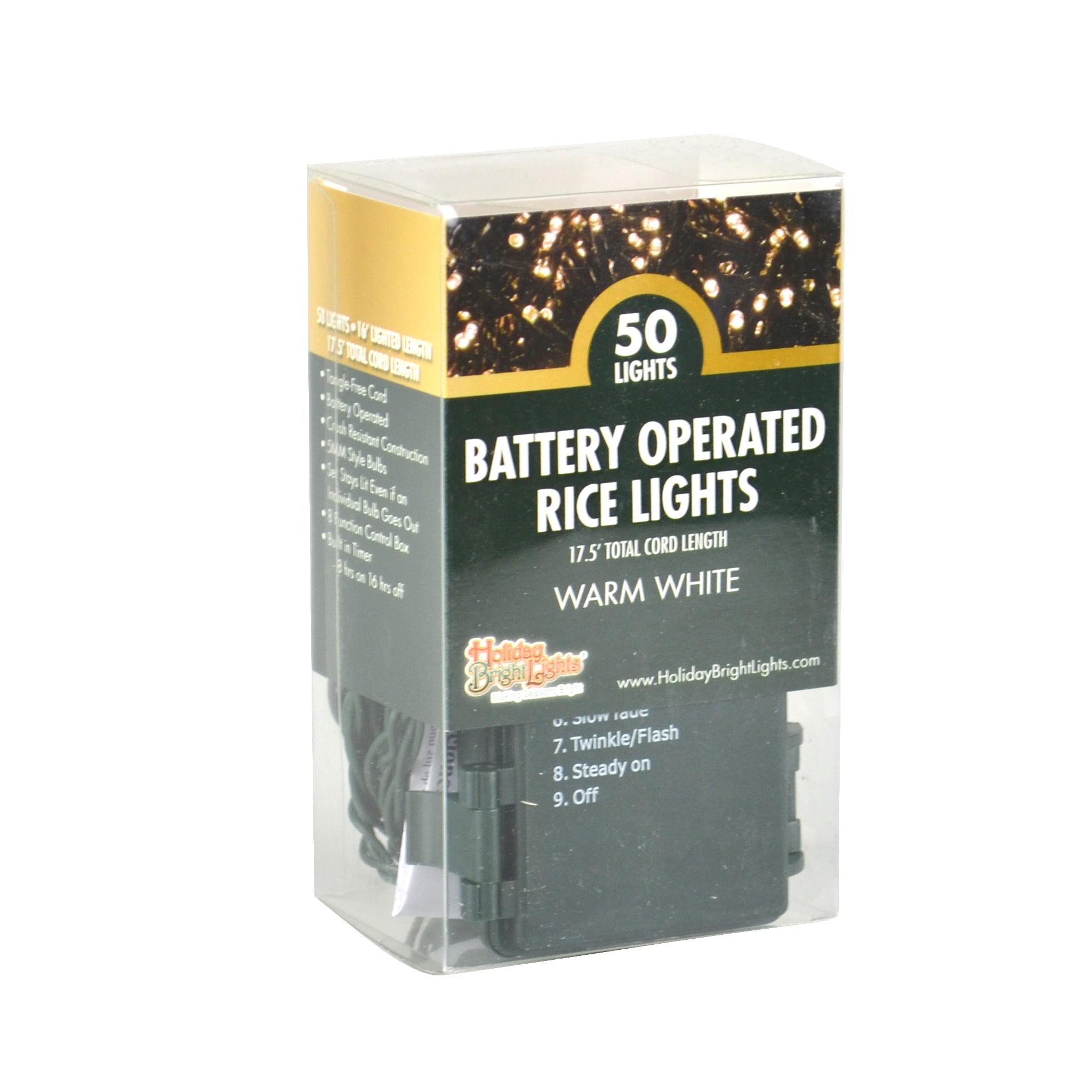 50 Pack Battery Operated LED Rice Christmas Lights - Warm White Mini String Lights for Indoor/Outdoor Holiday Decor, Wedding, Party, Garden & Tree Decoration