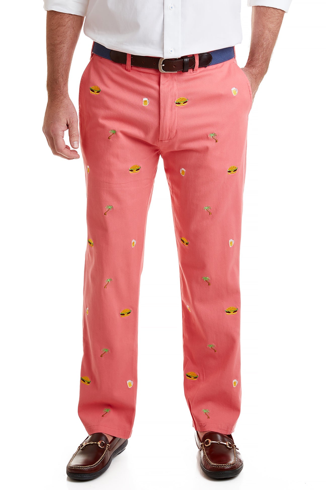 Stretch Twill Harbor Pant in Sunset Coral - Comfortable & Stylish Women's Trousers for Work, Travel & Casual Wear