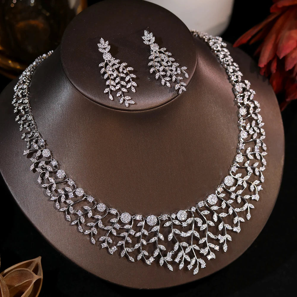 Elegant Silver-Tone Circular Necklace & Earring Set for Women - Perfect for Weddings, Bridal Showers & Anniversary Gifts - Jewelry for Brides, Bridesmaids & Special Occasions