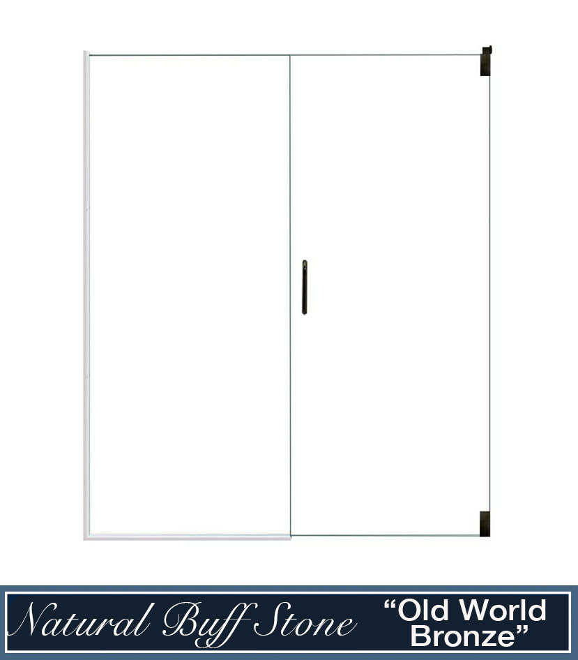 Premium Stone Casings & Pivot Shower Door Kit - Heavy Duty Frameless Glass Shower Enclosure for Modern Bathrooms - Perfect for Home Renovation & Luxury Bathroom Upgrades