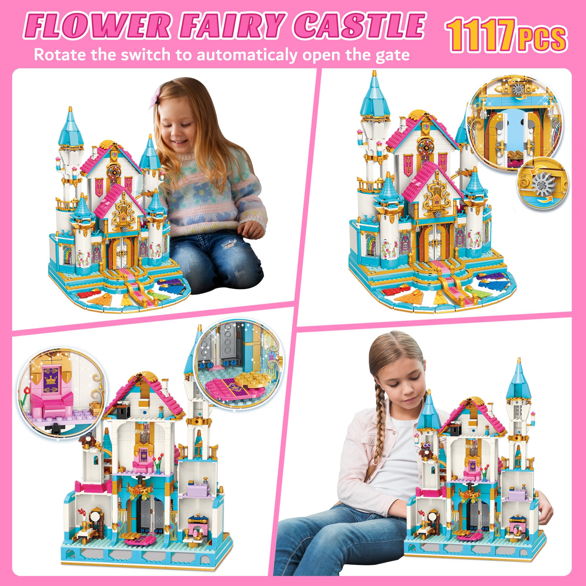 Princess Castle Building Kit for Girls 6-12 | 1117 PCS Creative Blocks | Birthday & Christmas Gift | Roleplay & STEM Learning