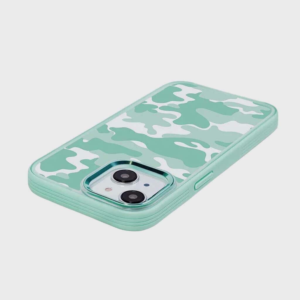 iPhone 15 Plus Case with MagSafe - Teal Camo Design Protective Cover | Slim Fit Shockproof Phone Case for Everyday Use, Travel & Outdoor Activities