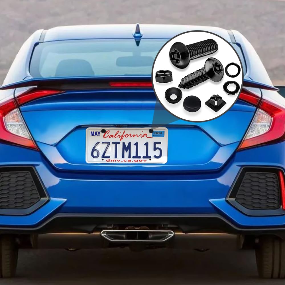 Anti Theft License Plate Screws - Stainless Steel Security Bolts for Car Mounting | Durable & Rustproof