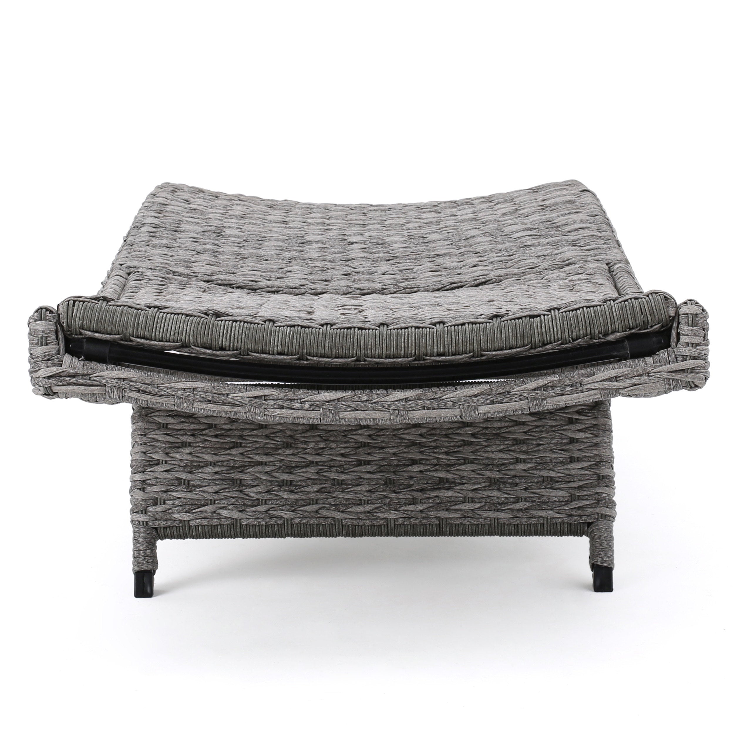 CRETE WICKER CHAISE LOUNGE - Outdoor Patio Furniture, All-Weather Rattan Chaise Lounge Chair for Poolside, Beach, Garden Relaxation