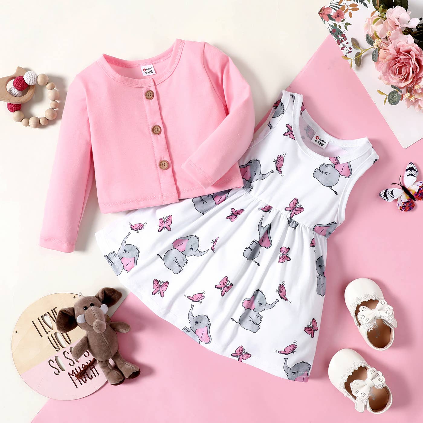 Ella Elephant Girls' Dress and Cardigan Set - Cute Outfit for Toddler Girls | Perfect for Birthday Parties, Family Photos & Special Occasions