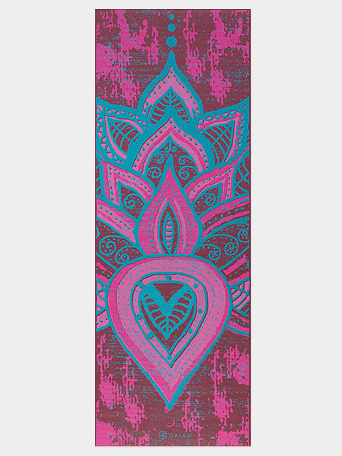 Gaiam Be Free Reversible 6mm Thick Non-Slip Yoga Mat for Women & Men - Perfect for Hot Yoga, Pilates, Home Workouts and Gym Exercises