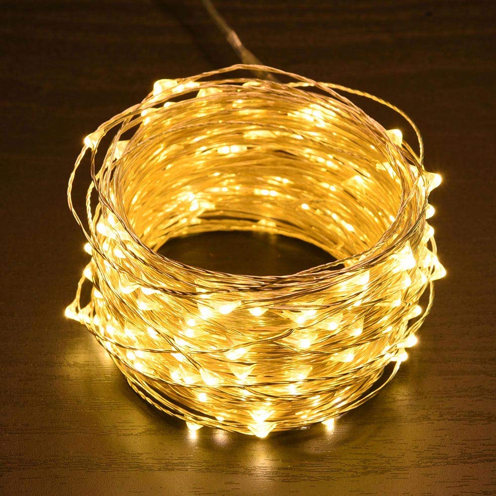 AW LED String Lights - 66ft Battery Operated Fairy Lights with Remote & 8 Lighting Modes | Waterproof Starry Lights for Christmas Tree Decor, Wedding Party, Bedroom, Garden & Outdoor Decorations